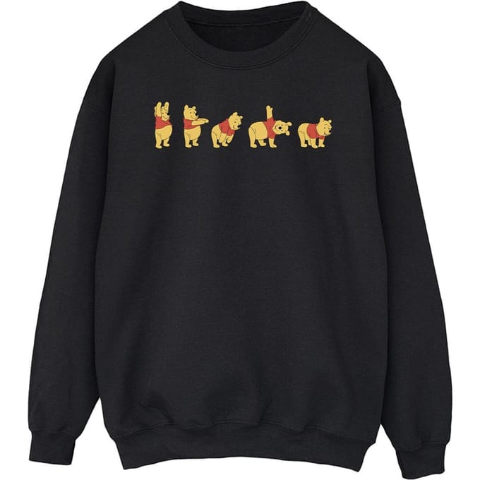Disney Heren Winnie De Poeh Stretching Sweatshirt (Zwart)