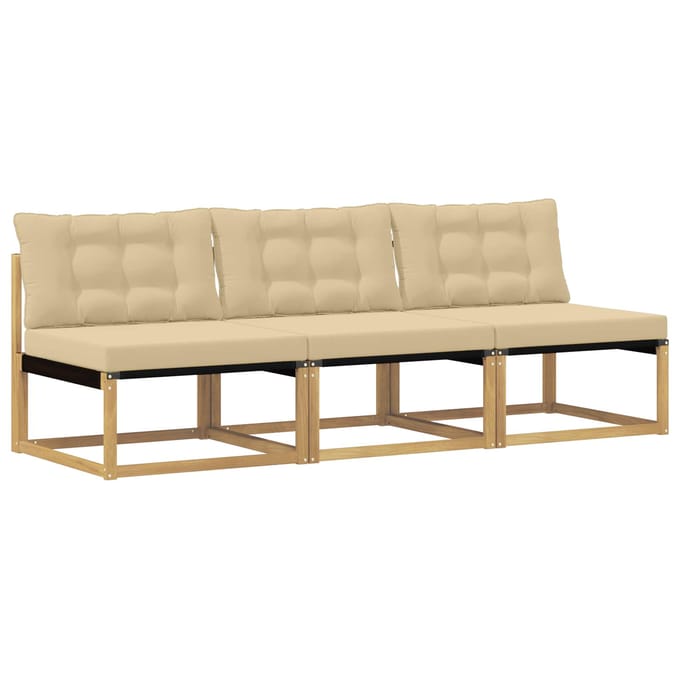 vidaXL - Buiten - Midden - Sofa - Massief - Acacia - Hout - Wit
