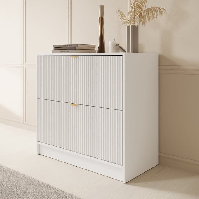 Meubella - Tavares - Schoenenkast - Wit - 80x40x75 cm
