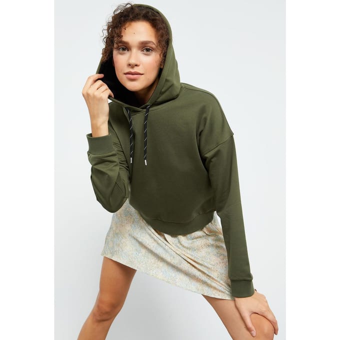 Ontspannen Hoodie Sweatshirt met Strikdetail