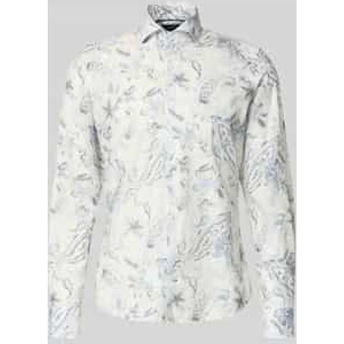 Slim fit business-overhemd van linnenmix model 'Pai'