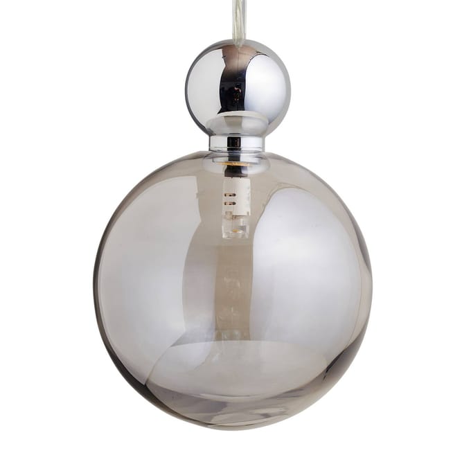 EBB & FLOW Uva L hanglamp, bol zilver rookgrijs
