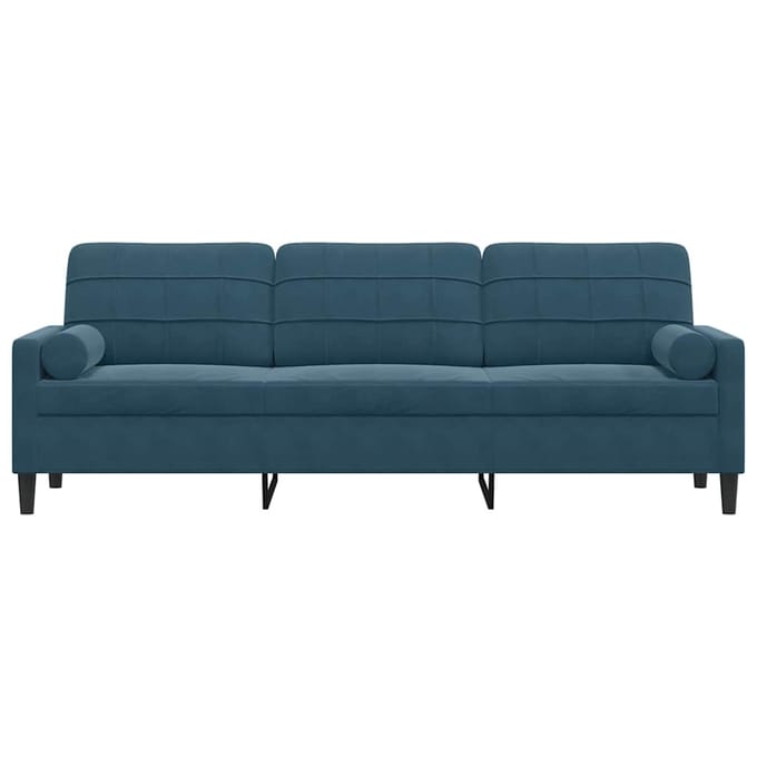 vidaXL - 3-zitsbank - met - sierkussens - 210 - cm - fluweel - blauw