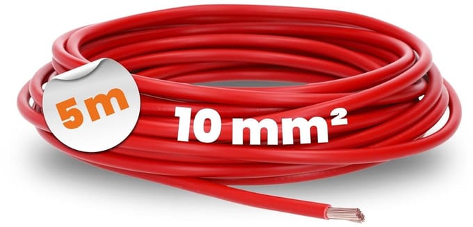 5 Meter H07V-K 10 mm² Enkelpolige Installatiedraad Rood - Flexibele PVC Leiding