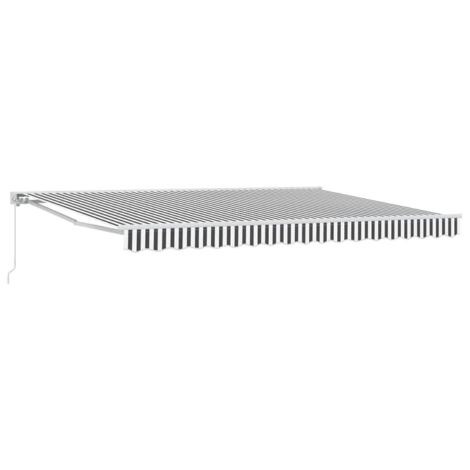 vidaXL - Handmatig - uitschuifbare - luifel - Antraciet - en - Wit - 4 - × - 3 - m