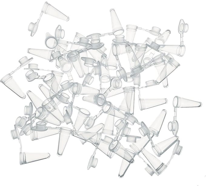 1000 stuks PCR buisjes met platte dop, 1ml microcentrifugebuisjes voor PCR reacties