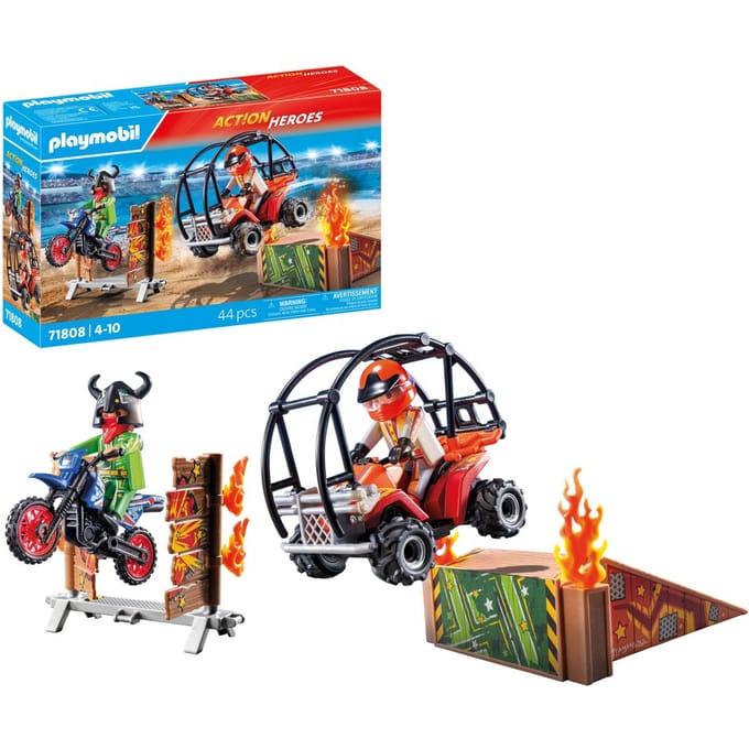 Bouwset duo stuntcougars + quad en motor Playmobil