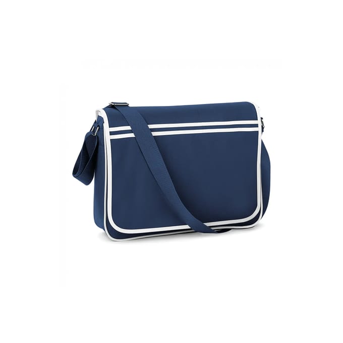 BagBase Retro Messenger BG71 - French Navy/White - 40 x 30 x 10 cm