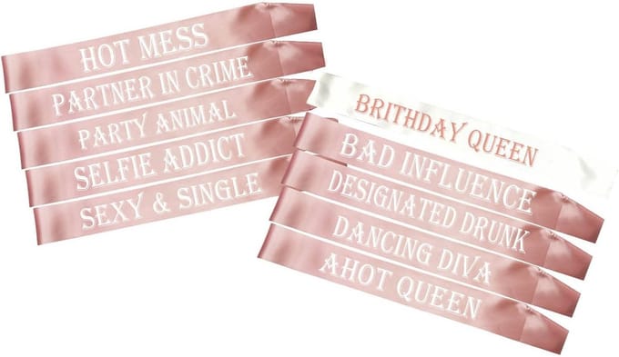 10 Stuks Verjaardagssjerpen Set voor Dames - Feestversiering en Cadeau