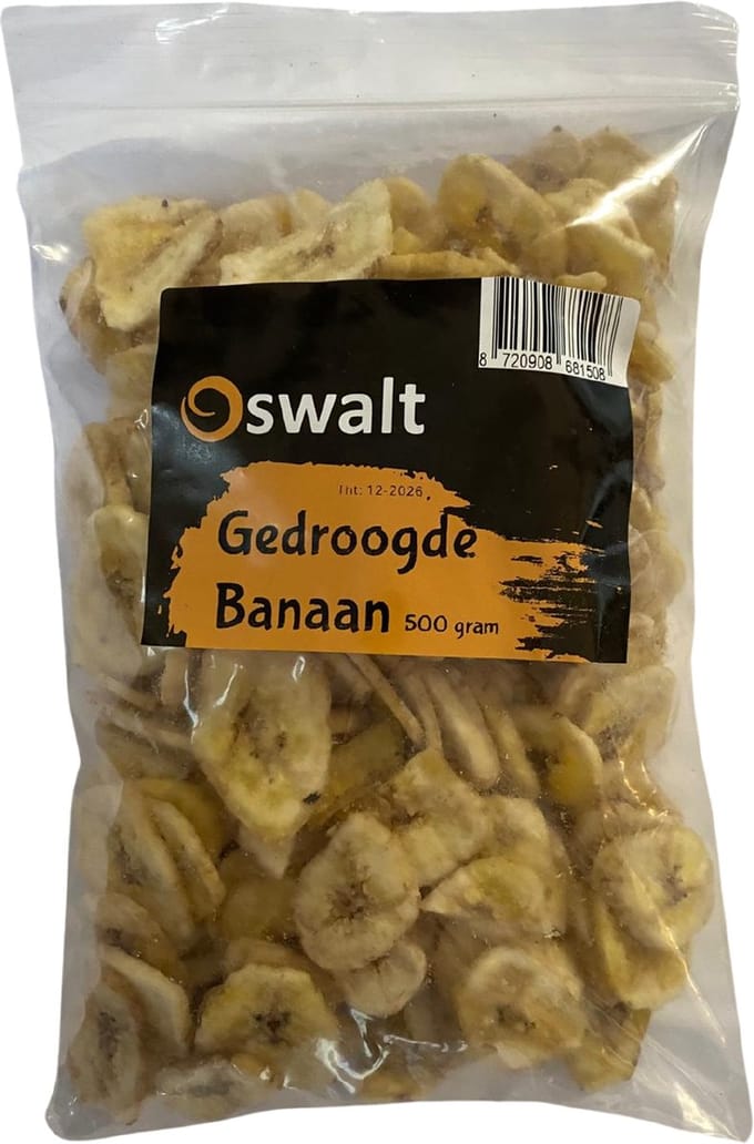 Oswalt gedroogde banaan schijfjes - 500 gram - knaagdiersnack