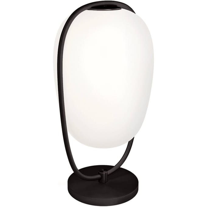 kdln tafellamp Lannà, zwart/wit, hoogte 40 cm