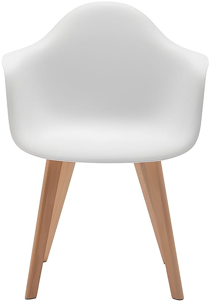 Vente-unique Set van 2 stoelen met armleuningen VIXI - polypropyleen en beuk - Wit