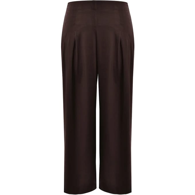 Satijnen hoge taille brede broek voor dames Mat Fashion