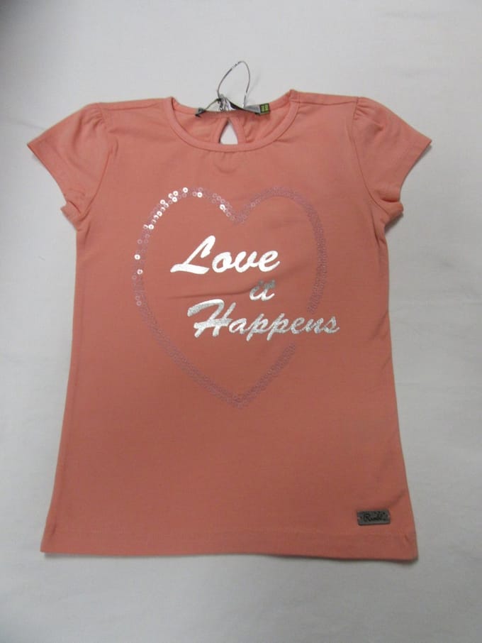 rumbl , meisje, t-shirt korte mouw , zalm , 104 / 110