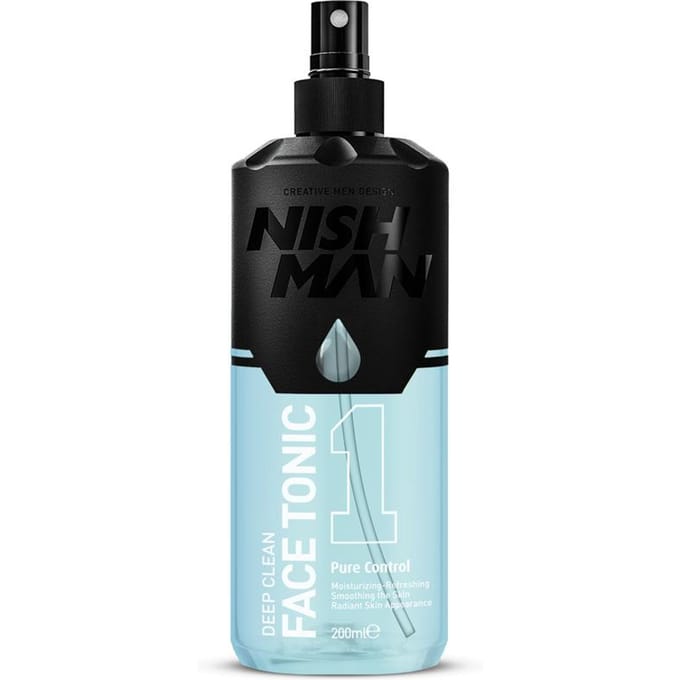 Nishman Face Tonic No.1 Pure Control 200ml, Diepe Reiniging voor Heren