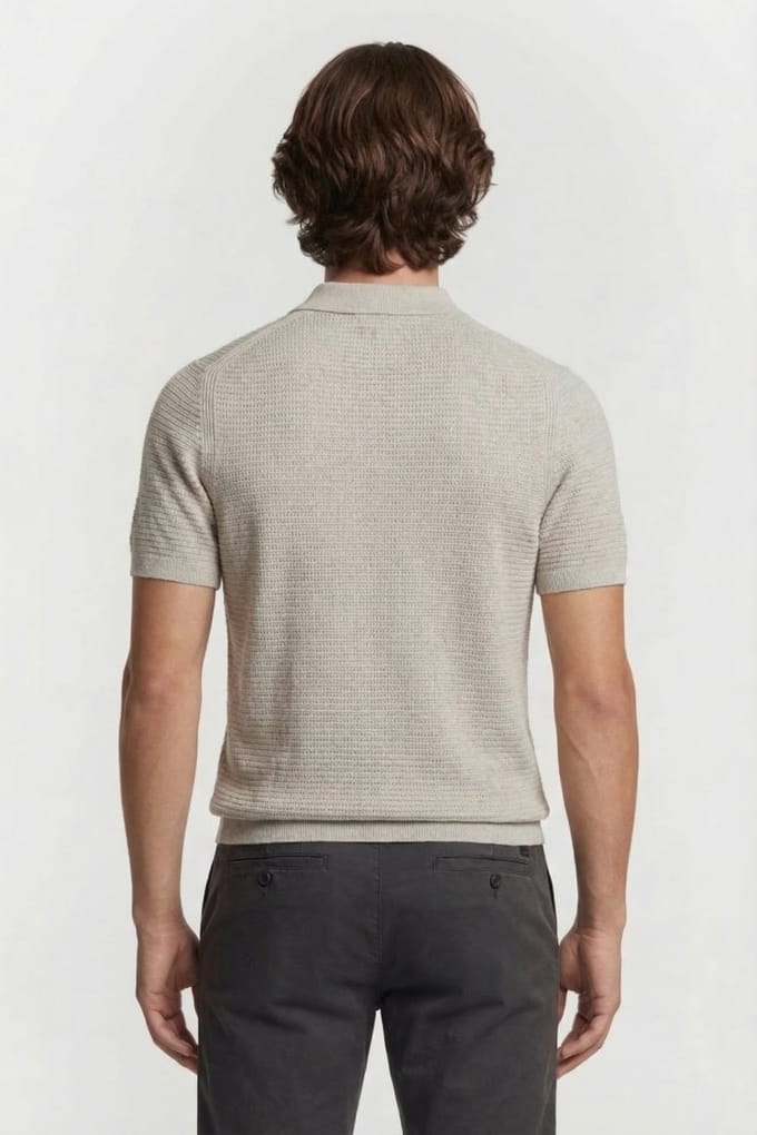 Dstrezzed Kostas Button Polo Ghost Grey Größe: XXL | Poloshirts Outlet | Herren | Grau