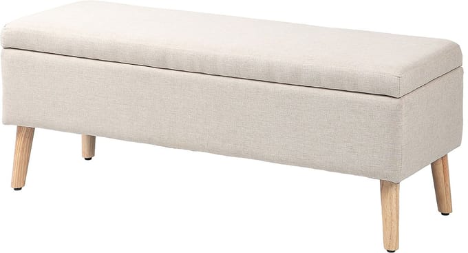 Bedbank Hocker op poten - Gestofferd - 110x39 cm - Beige