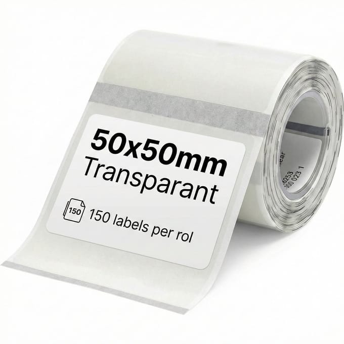 Niimbot Rol voor B21/B1/B31/B4 - 50x50mm - 150 Labels - 1 rol - Transparant