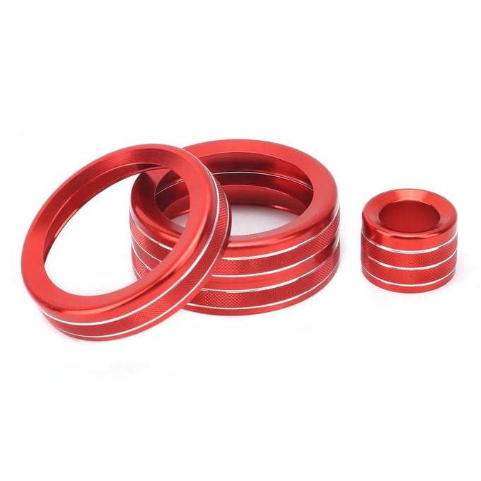 4 Stuks AC Knop Ring Sierlijst Volume Regelaar Decor Pasvorm voor Range Rover Evoque 20122018Rood rood