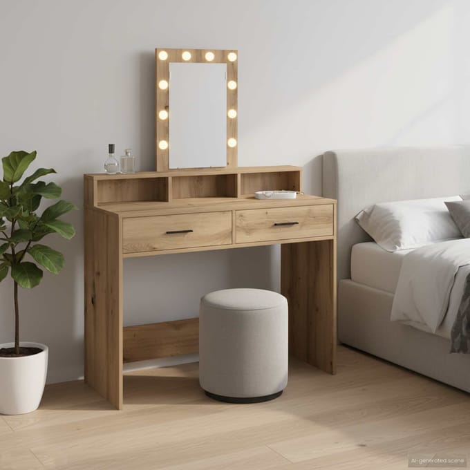 vidaXL - Kaptafel - Bruin - 100 - x - 41 - x - 140 - cm - Bewerkt - hout