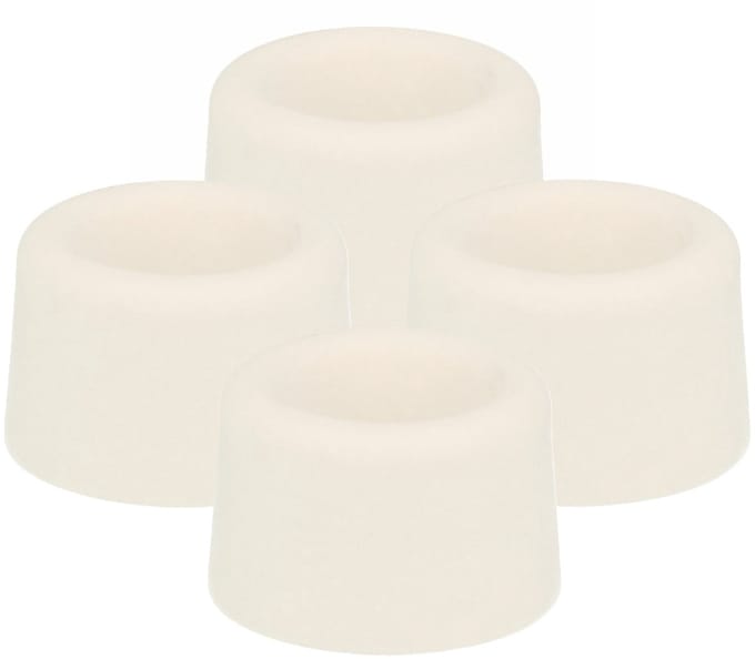 Benson Deurbuffers / deurstoppers rubbers - 4x - wit - 23 x 23 mm - met schroefbevestiging