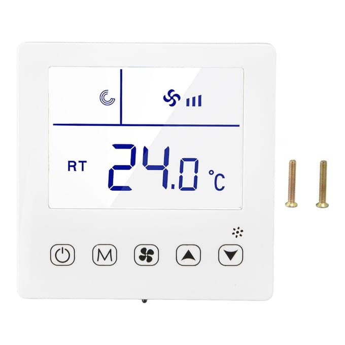Digitale Thermostaat Ventilatiefunctie Nauwkeurige LCD-weergave Airconditioning Temperatuurregelaar voor blue