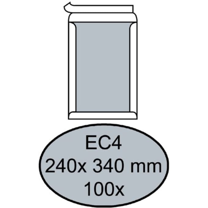 Envelop Quantore bordrug EC4 240x340mm zelfklevend wit 100 stuks