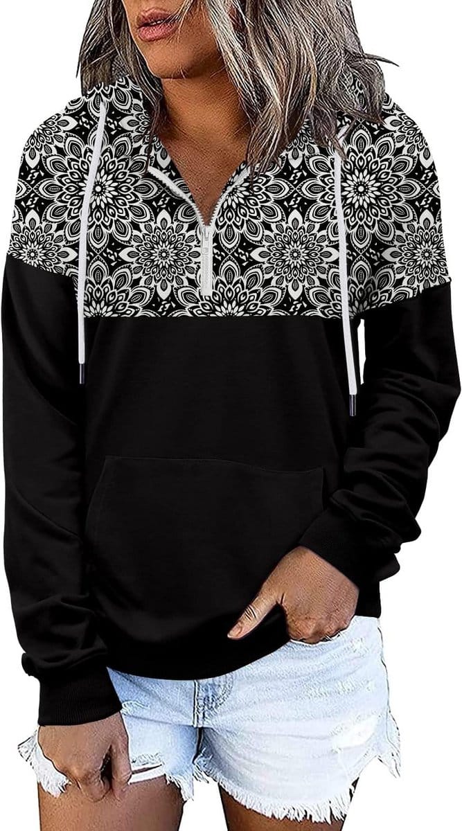 Dames Hoodie met Kangoeroezakken en Lange Mouwen