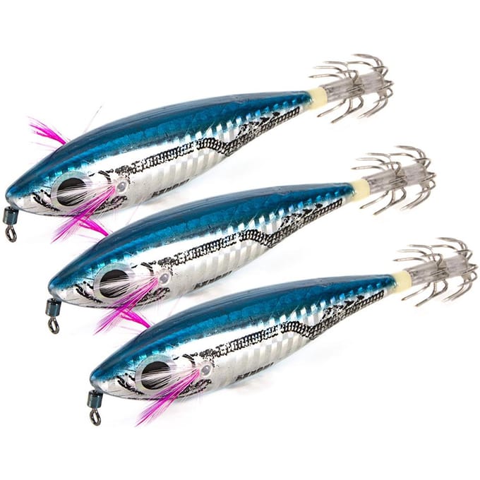 Leurres de pêche durs artificiels Squid Jig, 3 pièces 3 pcs blue