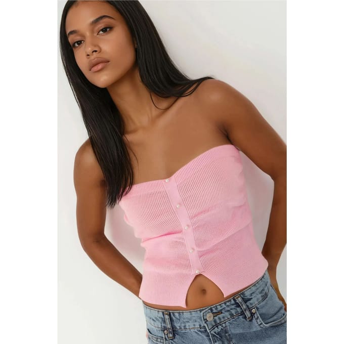 Slim Fit Strapless Brei Top