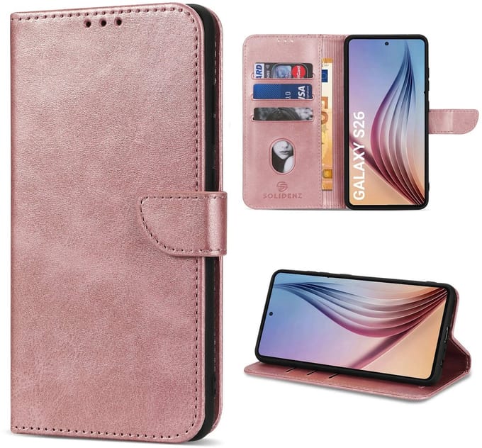 Solidenz hoesje - Geschikt voor Samsung Galaxy S26 - Bookcase - Roségoud