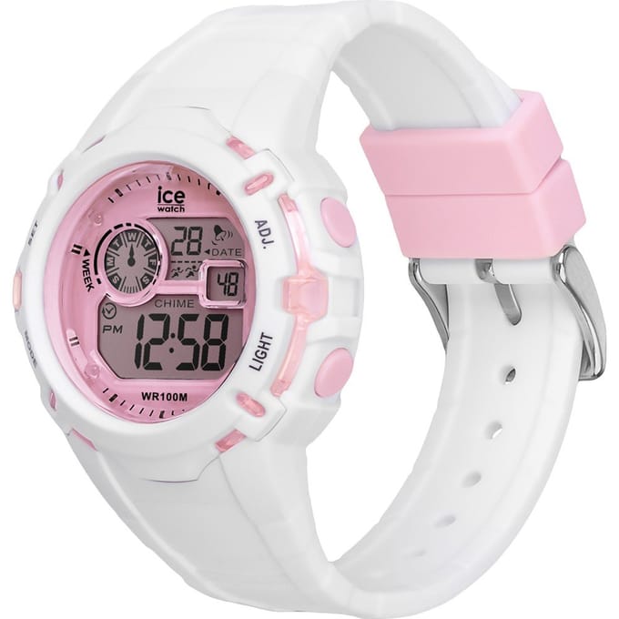Ice Watch ICE digit explorer - White pink 024001 Horloge - Siliconen - Wit - Ø 41 mm