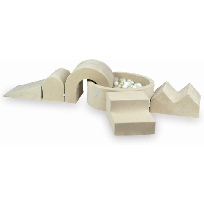 Foam speelset met rond ballenbad + 5 elementen
