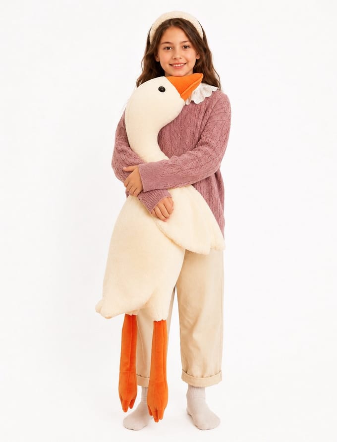 XL Knuffel Eend - Kussen - Groot - Gans - 130CM - Cadeau - Baby
