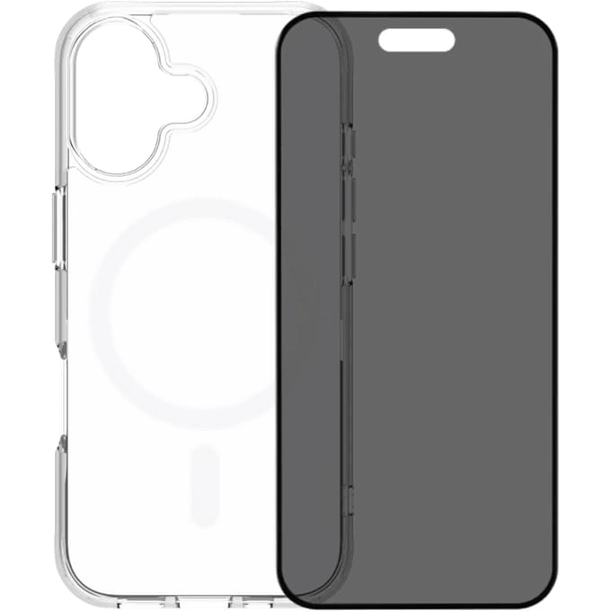 BlueBuilt Protective Back Cover met MagSafe iPhone 17 Transparant + iPhone 17 Privacy Screenprotector Glas