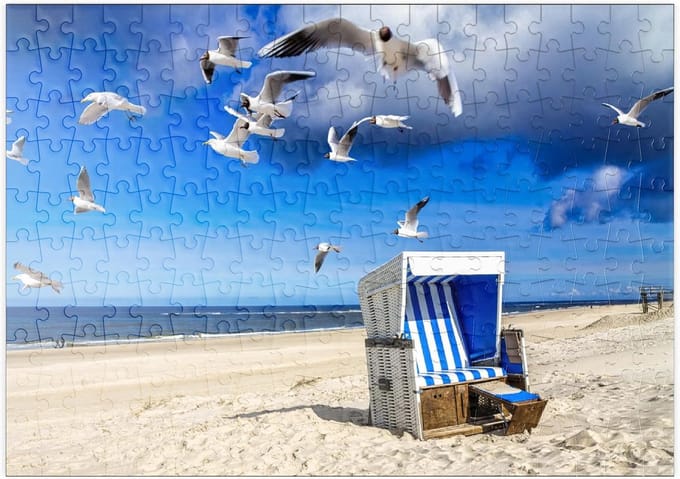 Strandstoel in Westerland Sylt Puzzel 200 Stukjes