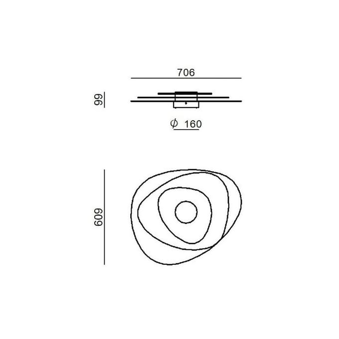 Linea Light LED plafondlamp Joint_S, wit, metaal, 71 cm