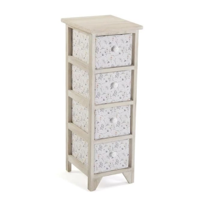 Ladekast - Versa Lili - MDF Hout - 30x72x25 cm - Neutrale Kleur - Ruim