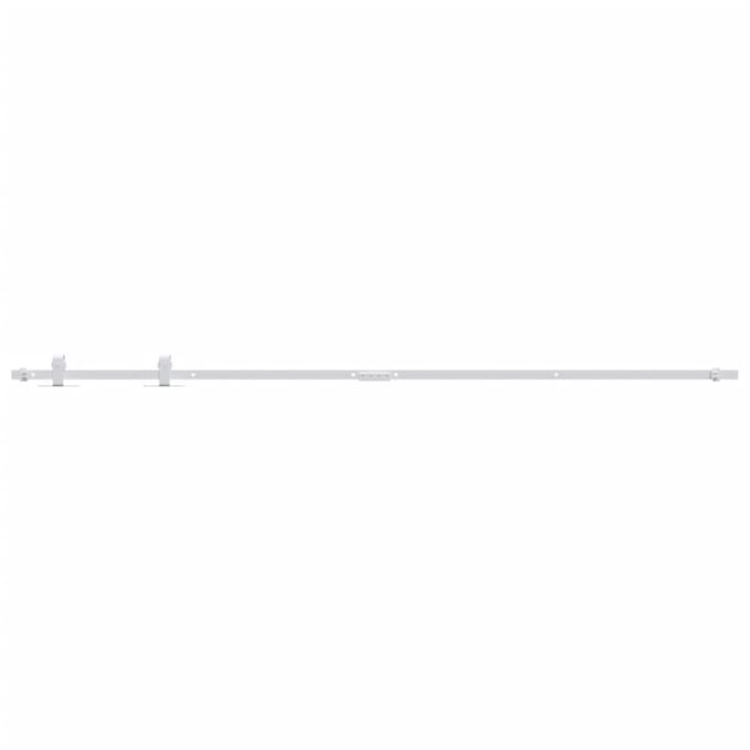 vidaXL - Ophangset - voor - minischuifdeur - 200 - cm - koolstofstaal - wit