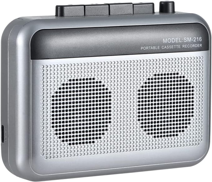 Cassettespeler - Tape Speler - Muziek Luisteren - Bluetooth Zender - Compact - Zilver
