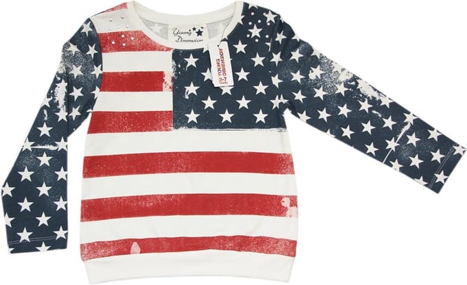Sweatshirt met motief van Amerikaanse vlag 4-5 jaar 110 cm
