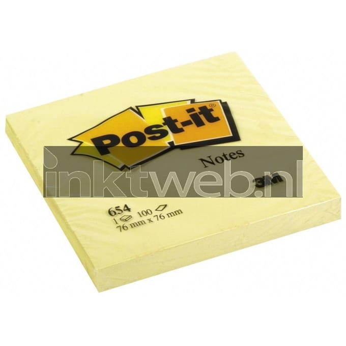 Post-it® memoblok geel - 76 x 76 mm - 100 vellen