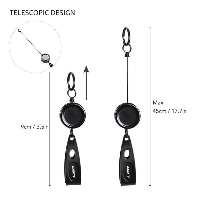 Vliegvissen Magnetische Net Release Holder Keeper Magnet Clip Schepnet Connector met intrekbaar Clip black