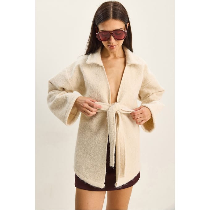 Textuur Oversized V-hals Cardigan met Knoopsluiting