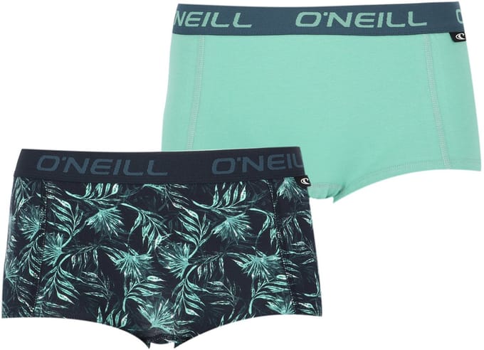 O'Neill dames boxershorts 2-pack - green leafs - maat M