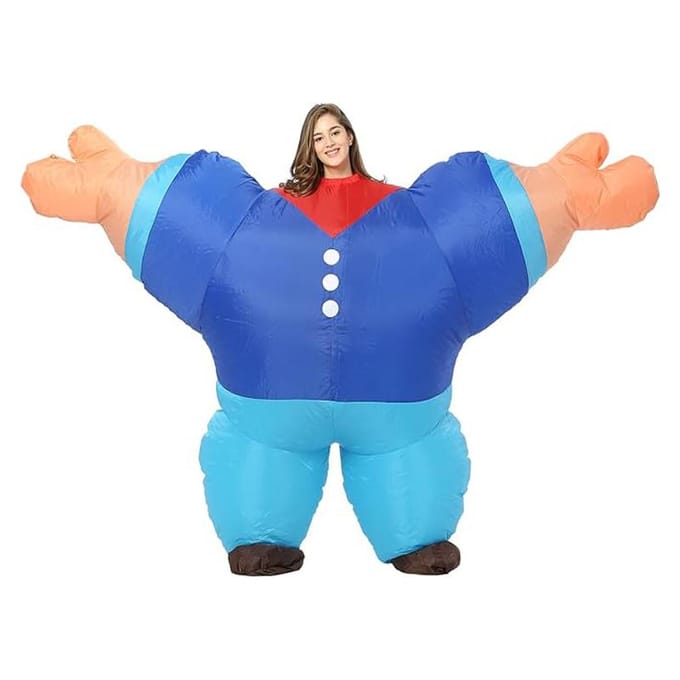 Zeeman Opblaaskostuum, Volwassen 150-190cm blauw