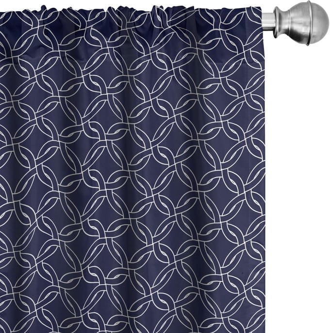 ABAKUHAUS Navyblauw Gordijnen – Microvezel 2x75x175 cm