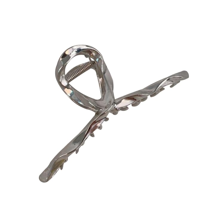 Whaline Haar Klem Whaline Gedraaide Klemmen Klemmen Golf Groot Legering Haar Vanger Effen Kleur zilver