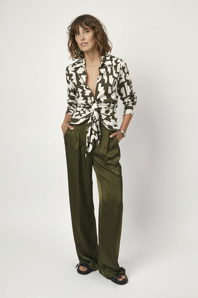Dante6 Ozane Printed Drapey Blouse Jungle Leaf Größe: 36 | Blusen Outlet | Damen