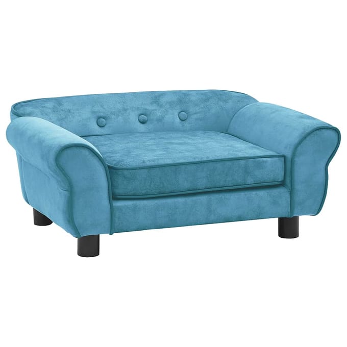 vidaXL - Hondenbank - 72x45x30 - cm - pluche - turquoise